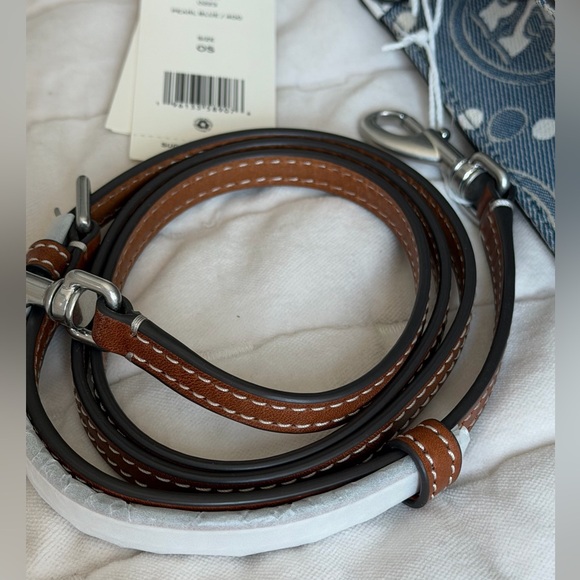 Tory Burch Mini T Monogram Denim Tote - Picture 8 of 10